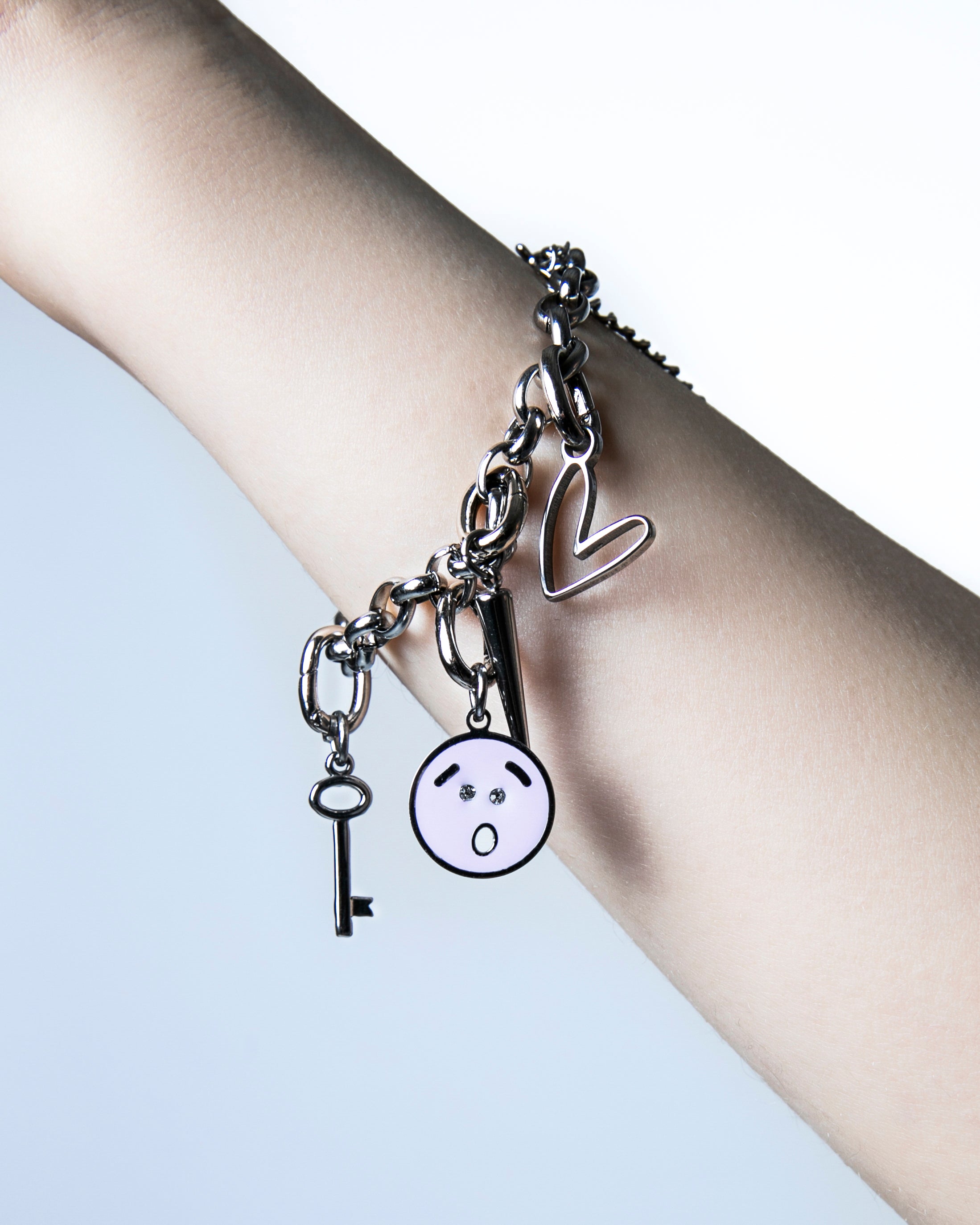 Charm - stál armband, keðja með rúnuðum hlekkjum