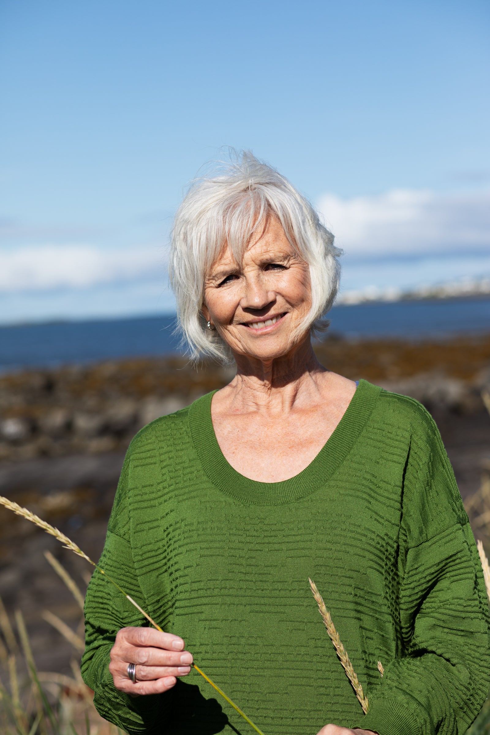 Ellen merino peysukjóll - Laufgrænn