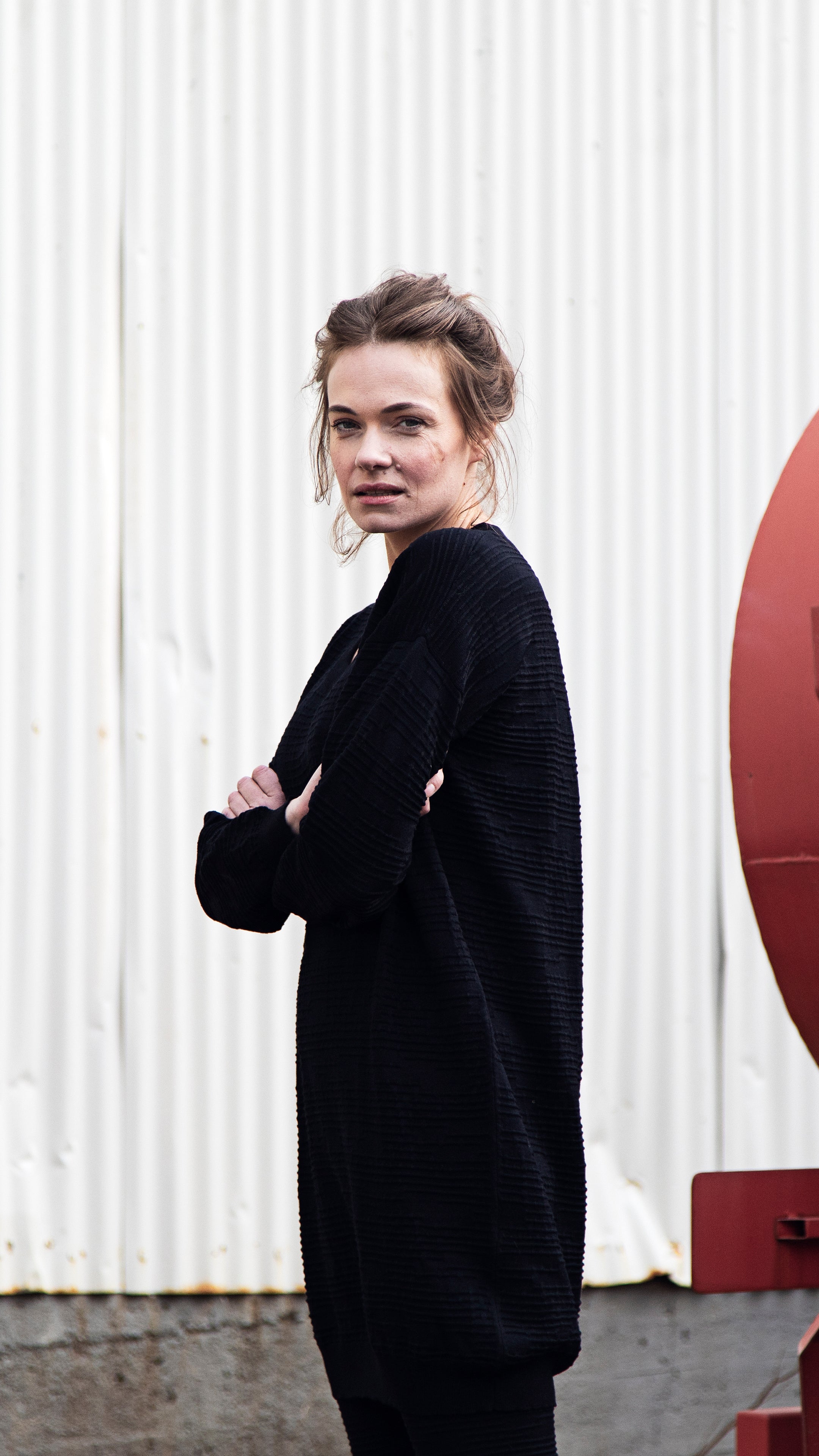 Ellen merino peysukjóll - svartur