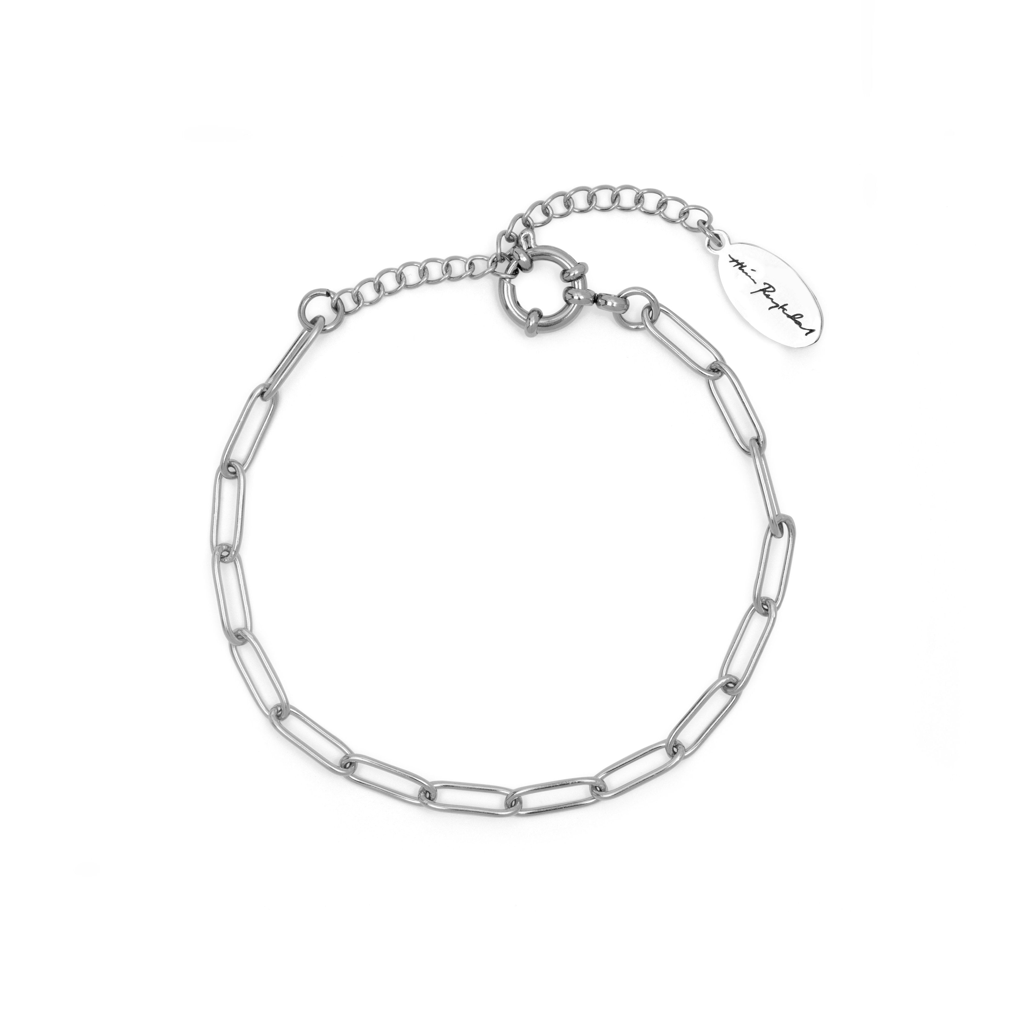 Charm - stál armband, keðja með flötum hlekkjum