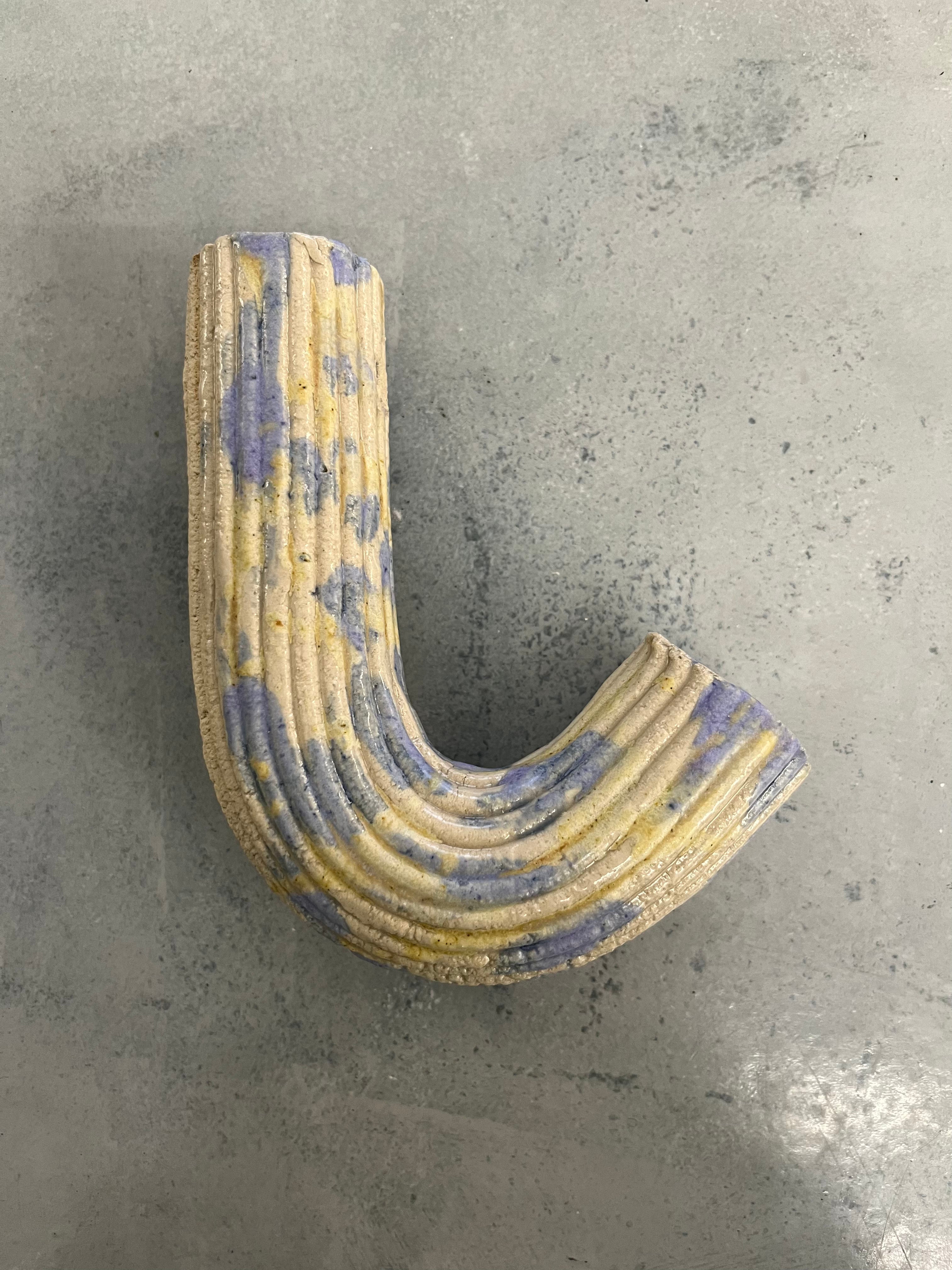 LARGE "Lavender & beige drip" Extruded hanger