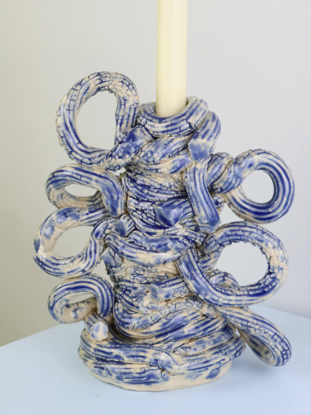 BIG Extruded candleholder - Blue moon drip nr.08