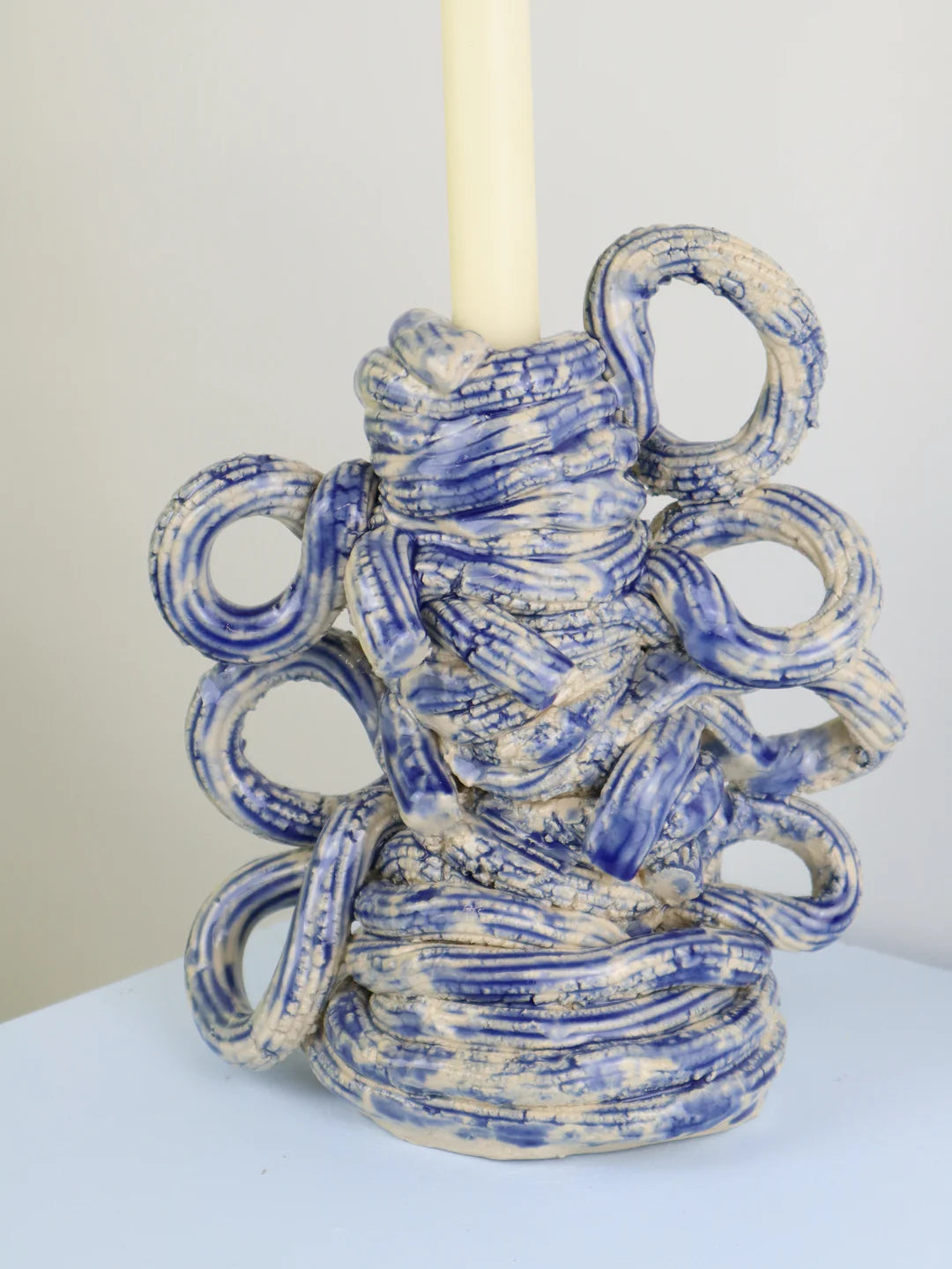 BIG Extruded candleholder - Blue moon drip nr.08