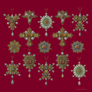 Multi Jewel Scarf - Burgundy