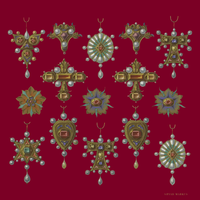 Multi Jewel Scarf - Burgundy