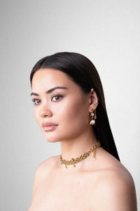 Pearl Hoops - Gold