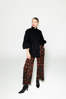 FLORA Ruffled shirt/ no 2 in black