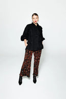 FLORA Ruffled shirt/ no 2 in black