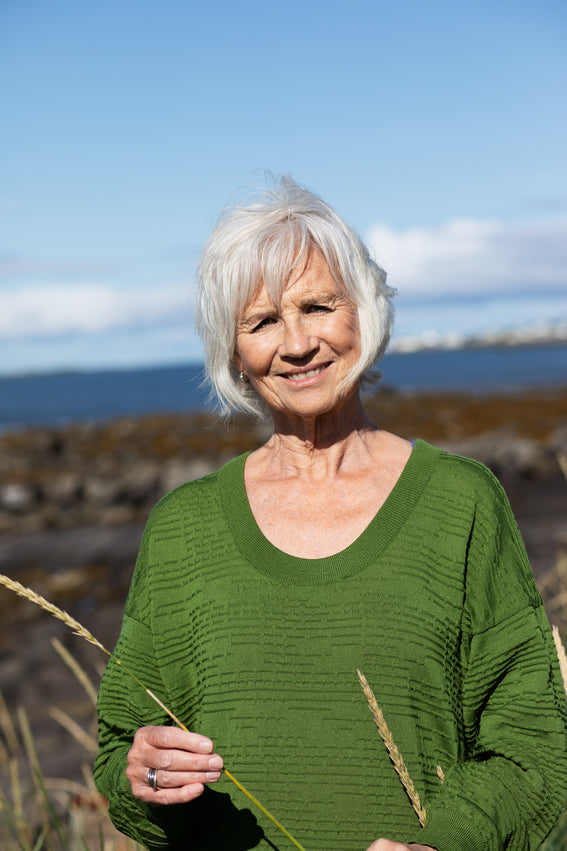 Ellen merino peysukjóll - Laufgrænn