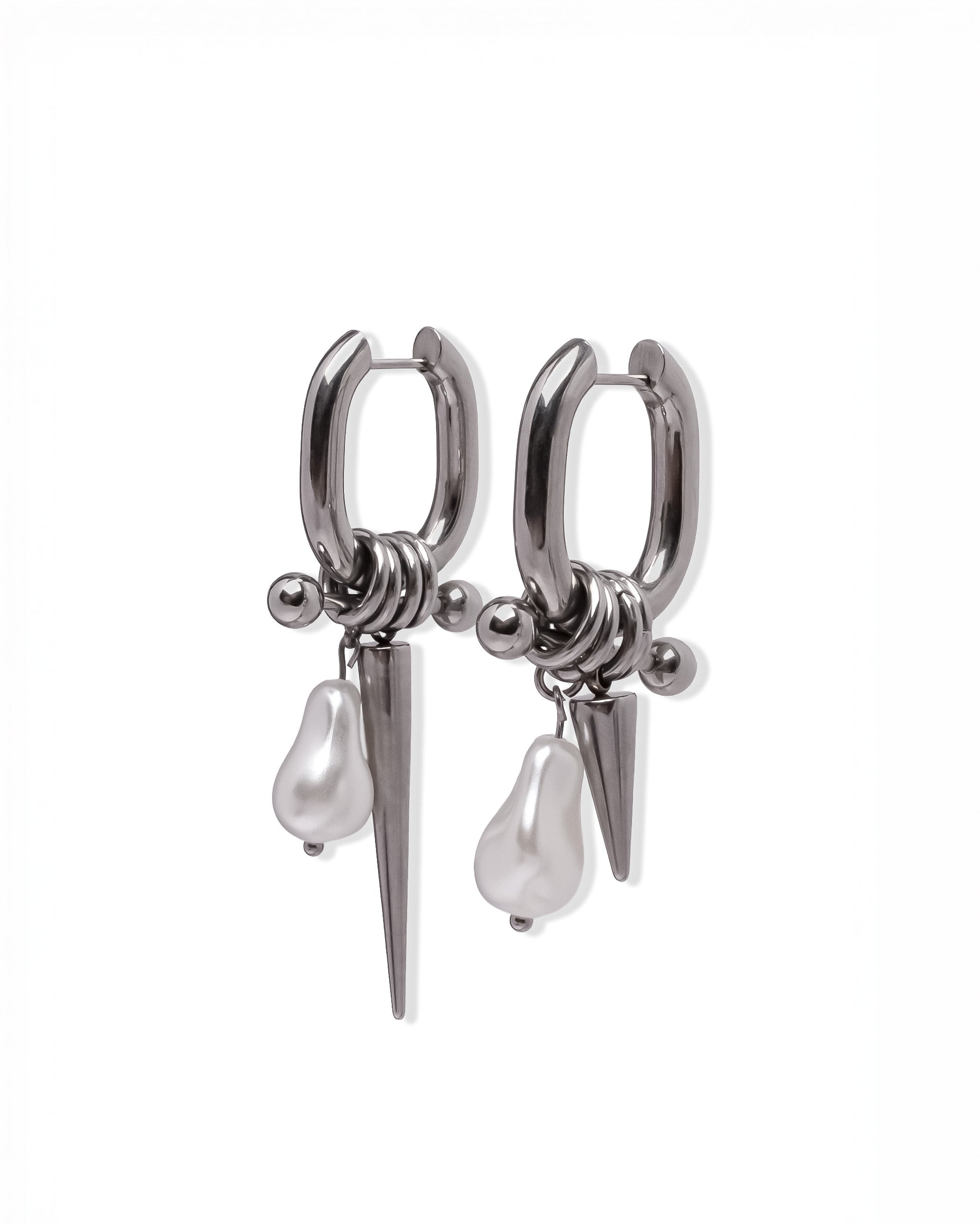 Spiky Pearl Hoops
