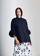 Flora Ruffled Shirt in black
