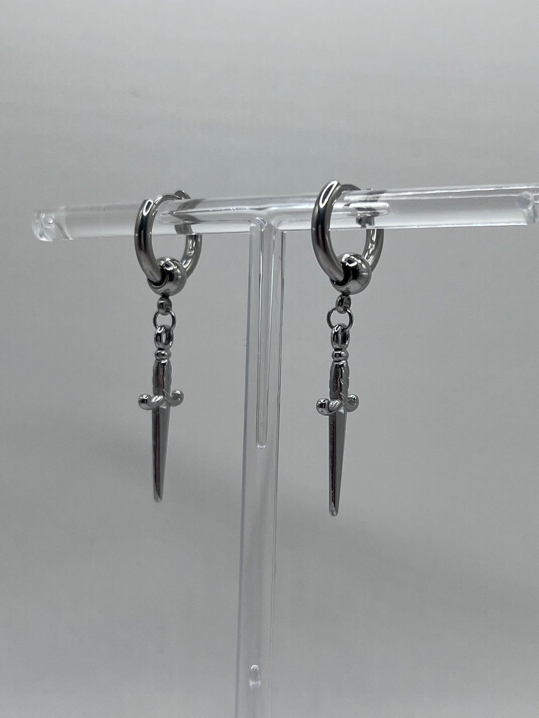 Silver Mini Dagger Earrings