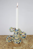 Extruded candleholder - Pastel & blue drip nr.05
