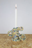 Extruded candleholder - Pastel & blue drip nr.05