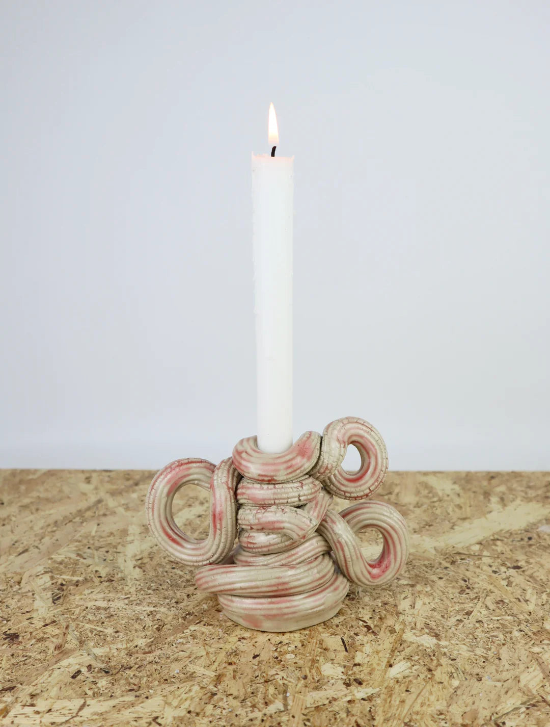 Extruded candleholder -Pink drip nr.05