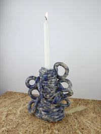 BIG Extruded candleholder - Blue moon drip nr.08
