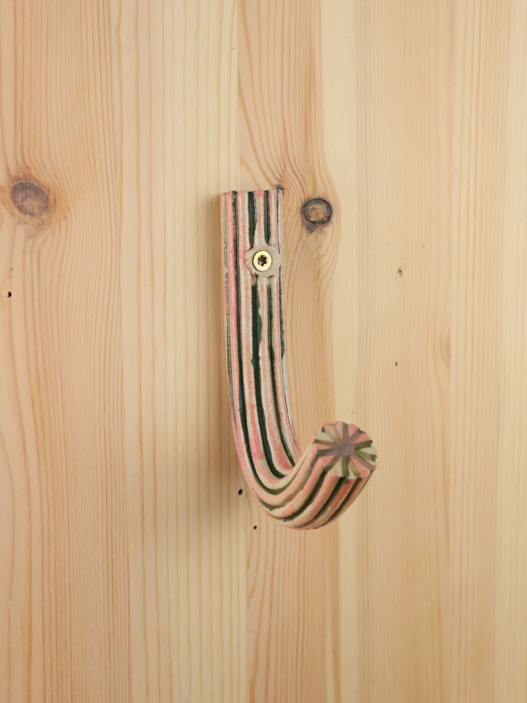 “pink & green stripes” Extruded hanger