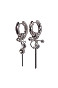 Chunky Piercing Earrings - silver