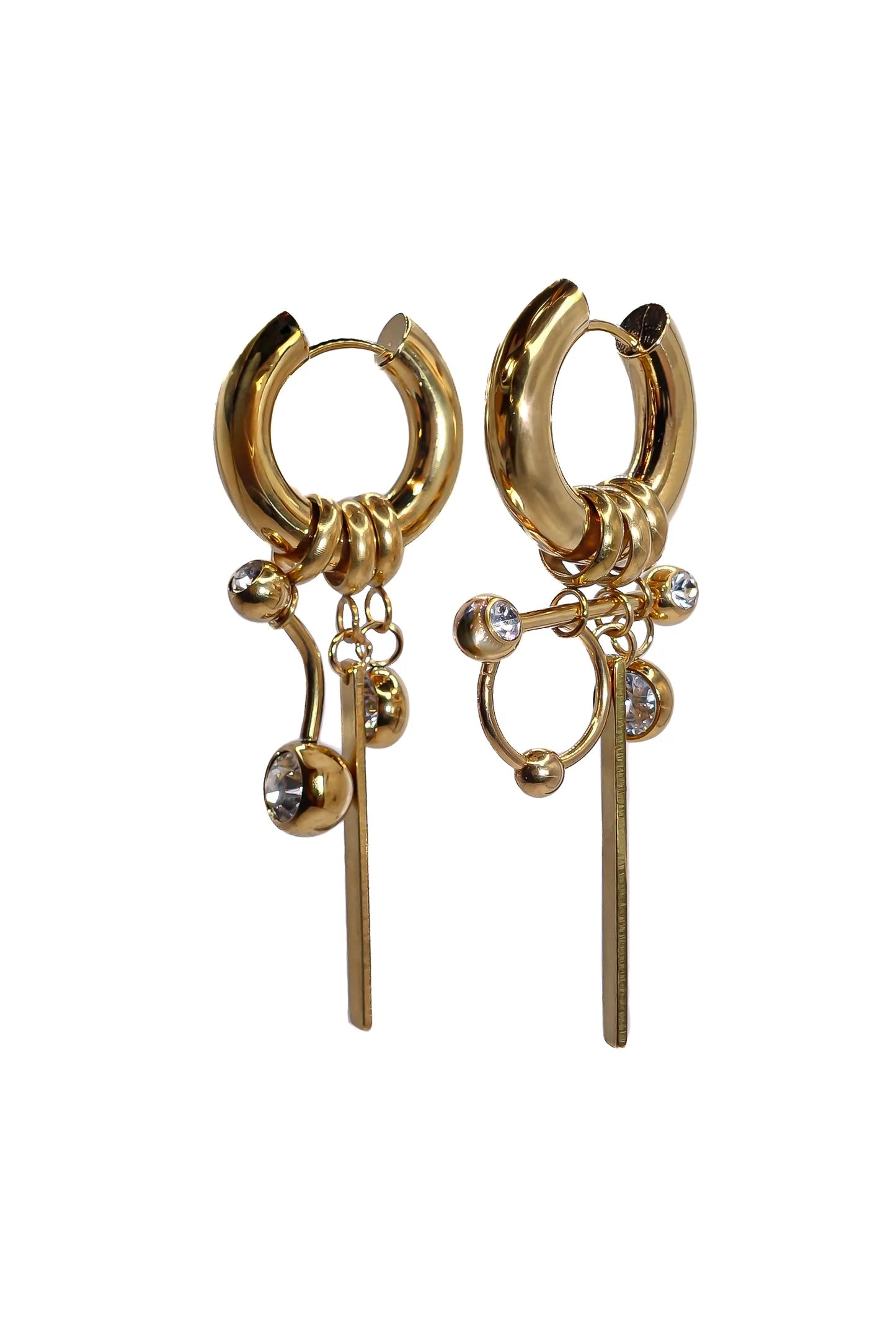 Chunky Piercing Earrings - gold