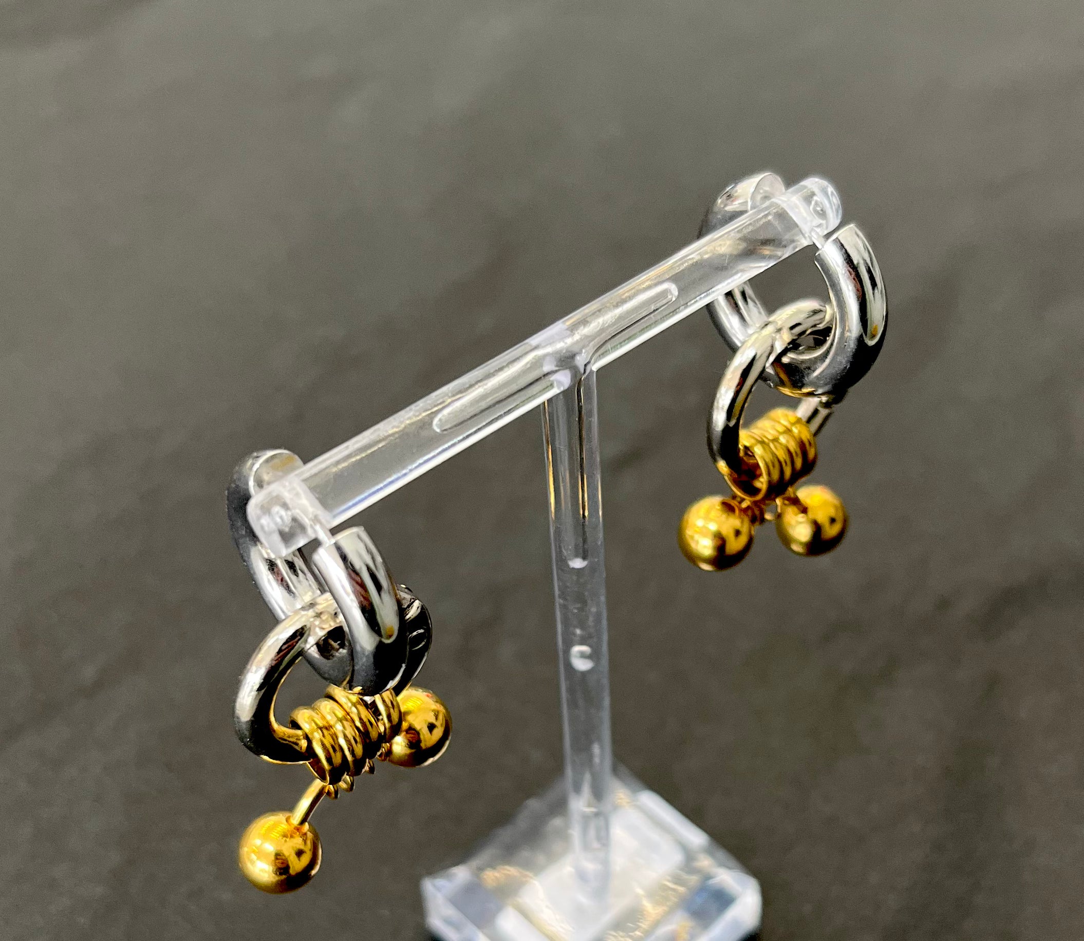 Chunky Piercing Earrings - gold&silver