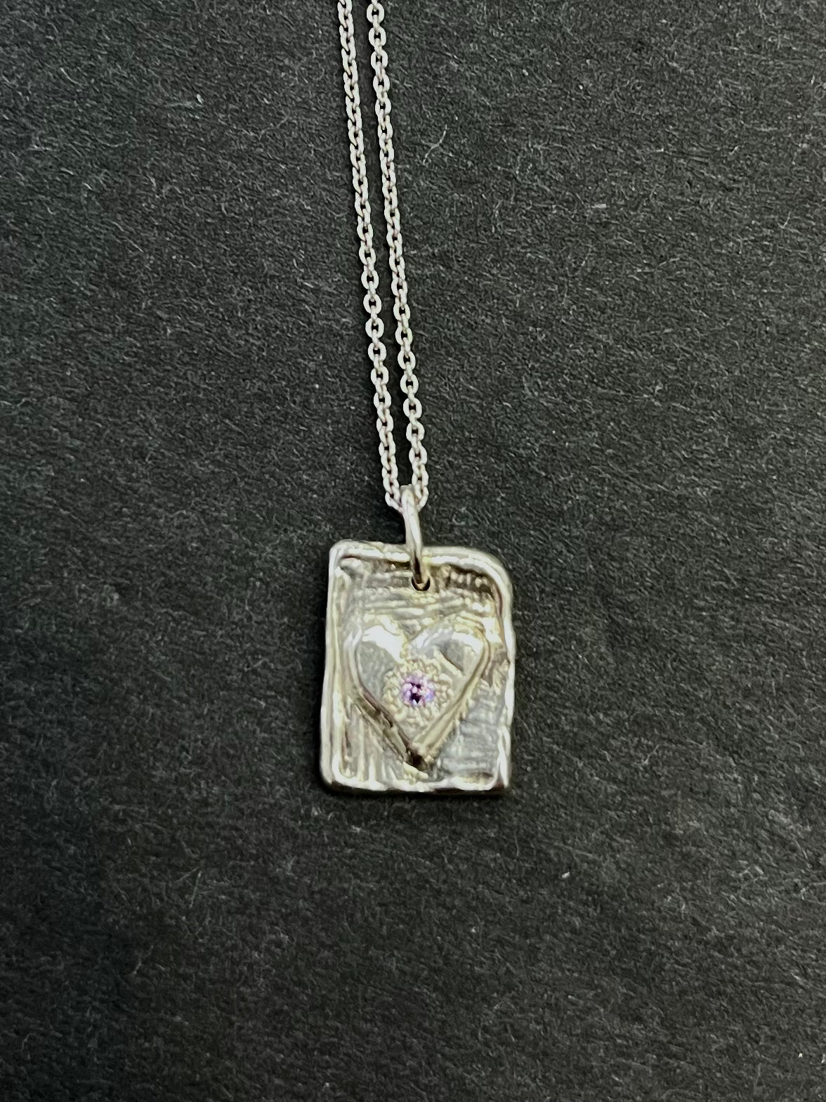 KATLA STUDIO x AHM Square Love - silver with purple zircon