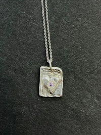 KATLA STUDIO x AHM Square Love - silver with purple zircon