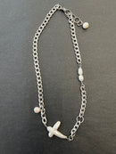East Wave Cross Pearl Necklace