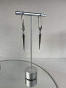 Oval Spike Hoops - Silver