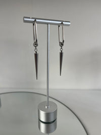 Oval Spike Hoops - Silver