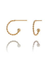 Hoops kaðla lokkar 14K gullhúð