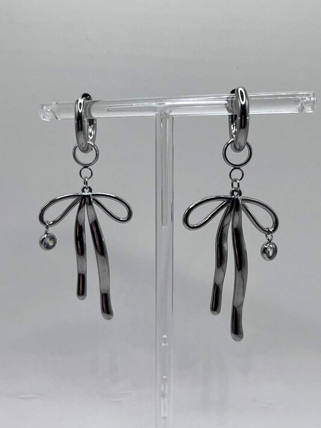 Silver Bow Earrings